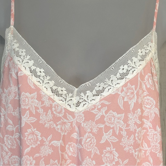 Vintage Natori Slip Dress Nightgown Size M Floral Lace Stretch Coquette Pink - Picture 4 of 11